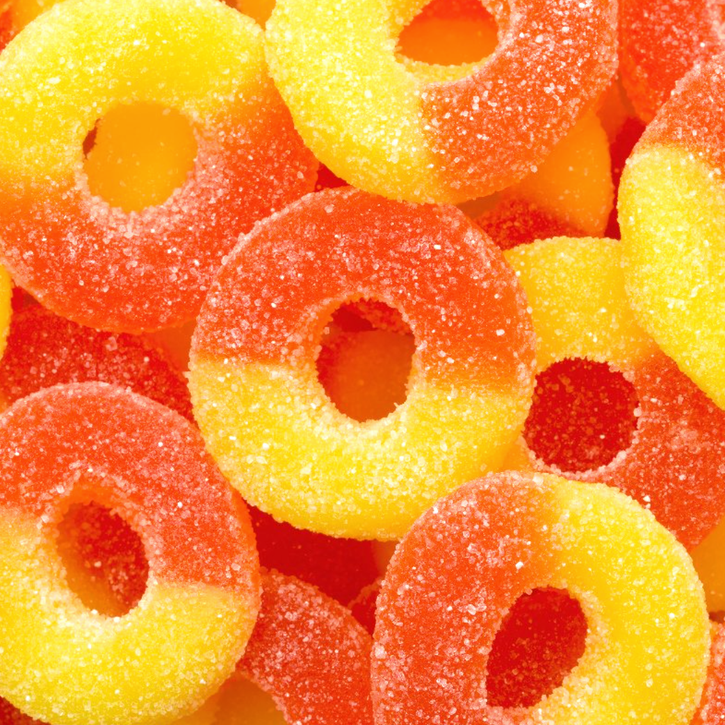 1/4 Lb. Albanese Gummi Peach Rings