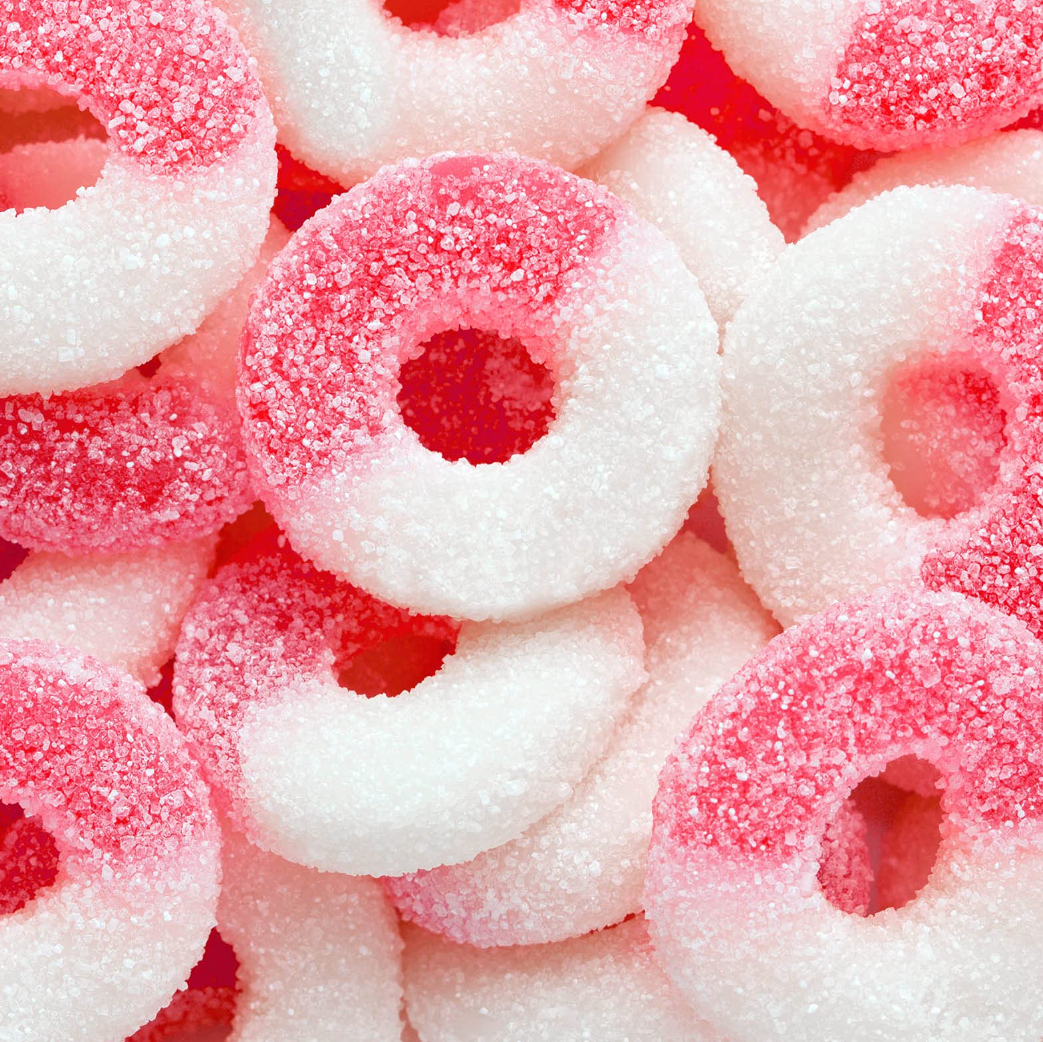 1/4 Lb. Albanese Pink Watermelon Gummi Rings