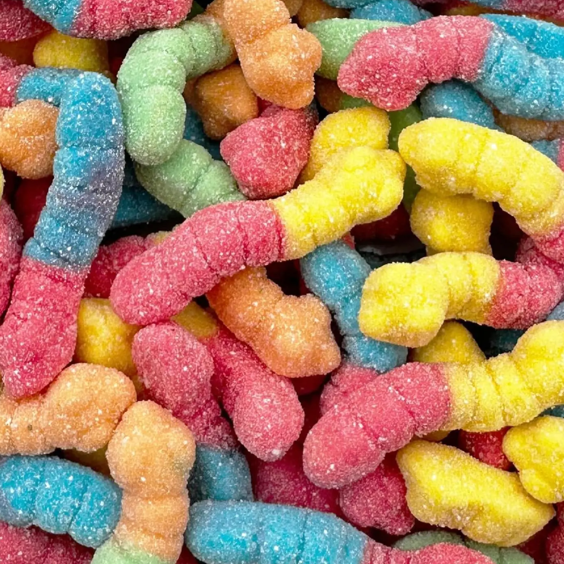 1/4 Lb. Albanese Sour Gummi Neon Worms Brite Crawlers